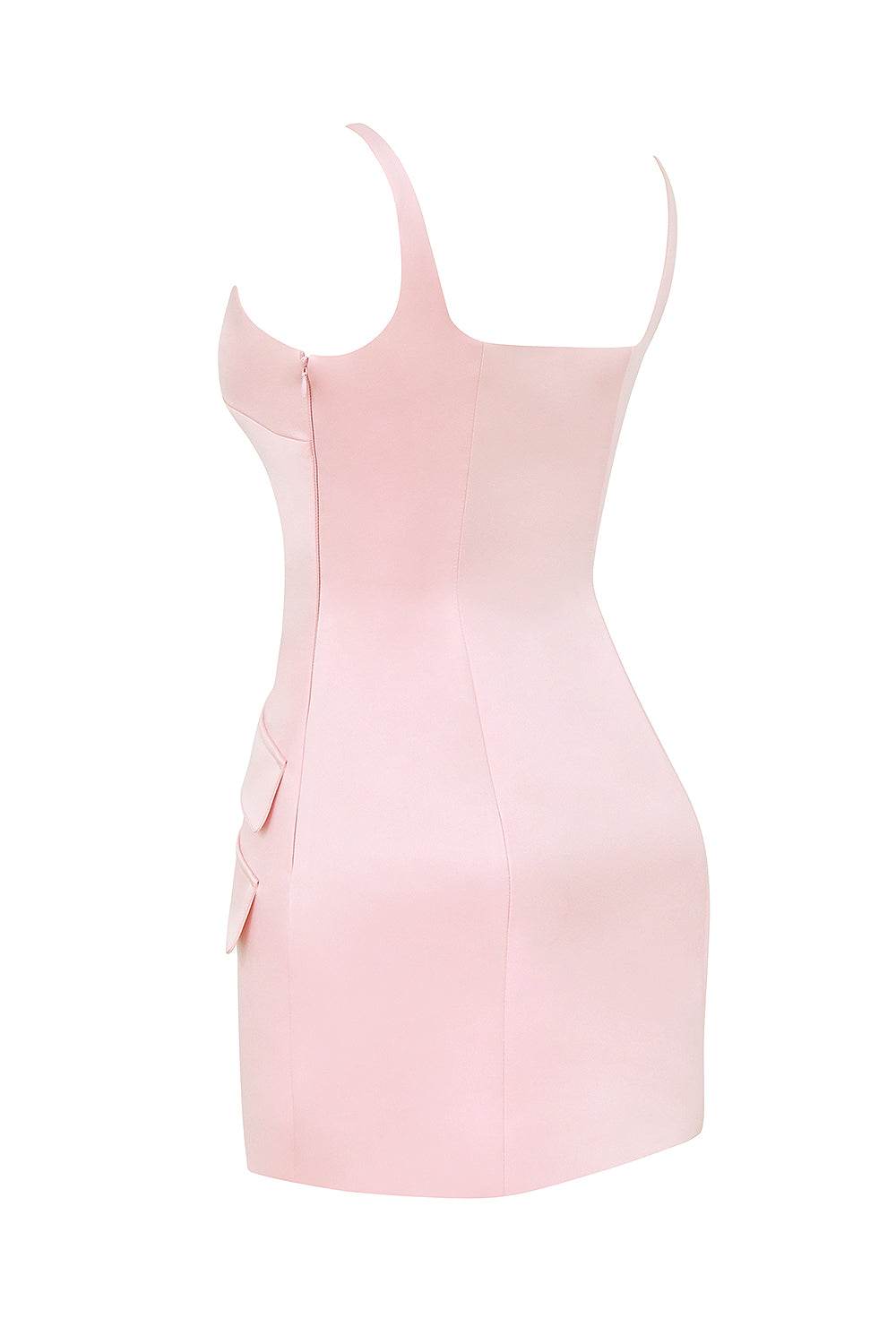 rose shadow satin sleeveless mini dress