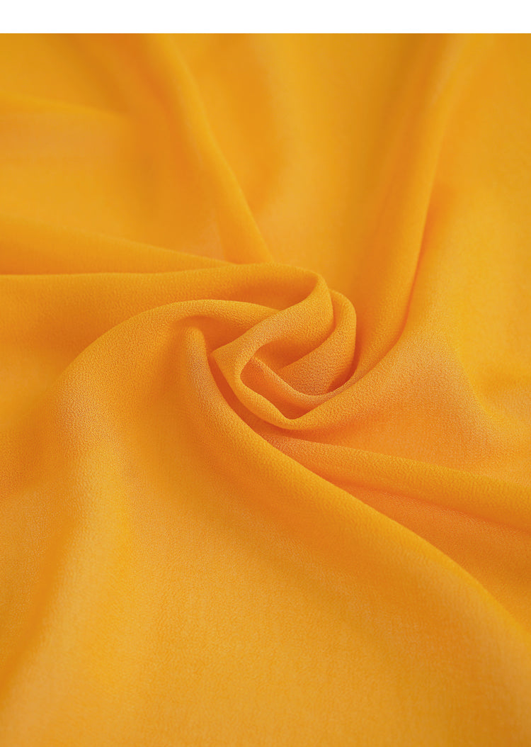 Yellow Off Shoulder Chiffon Maxi Dress with Puff Sleeves