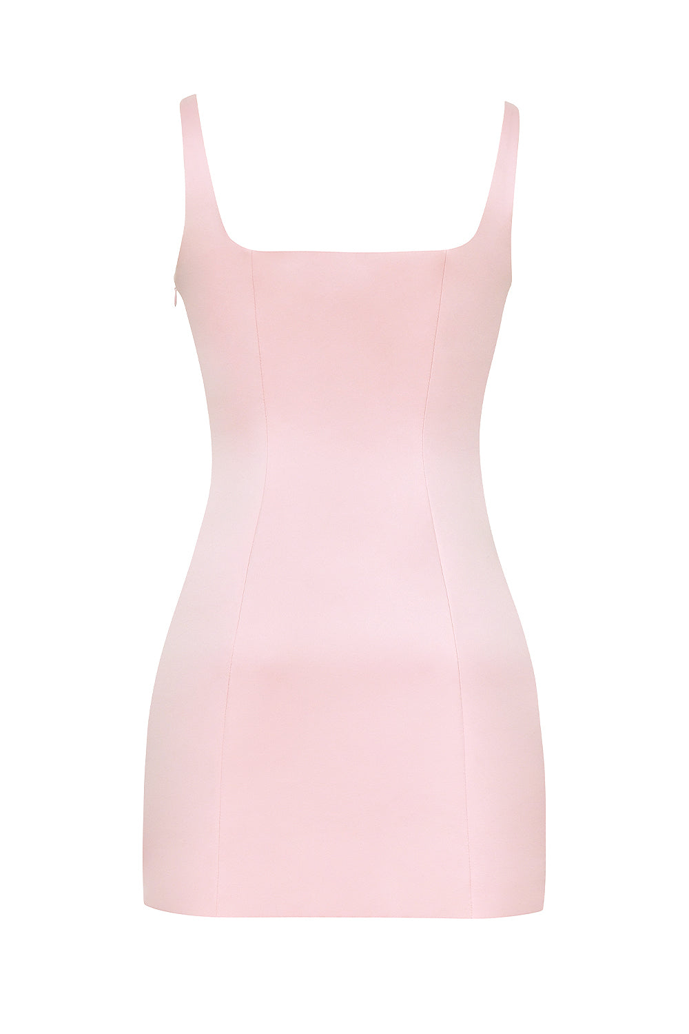 rose shadow satin sleeveless mini dress