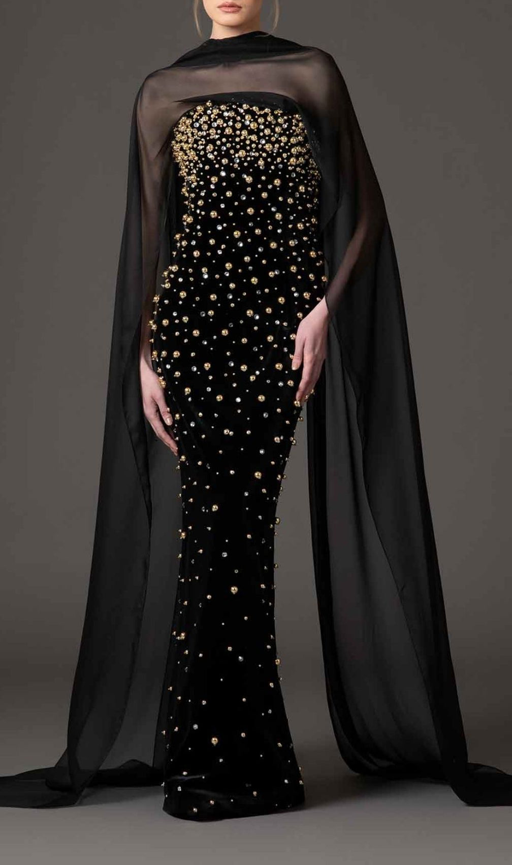 Embellished Bandage Maxi Dress With Scarf