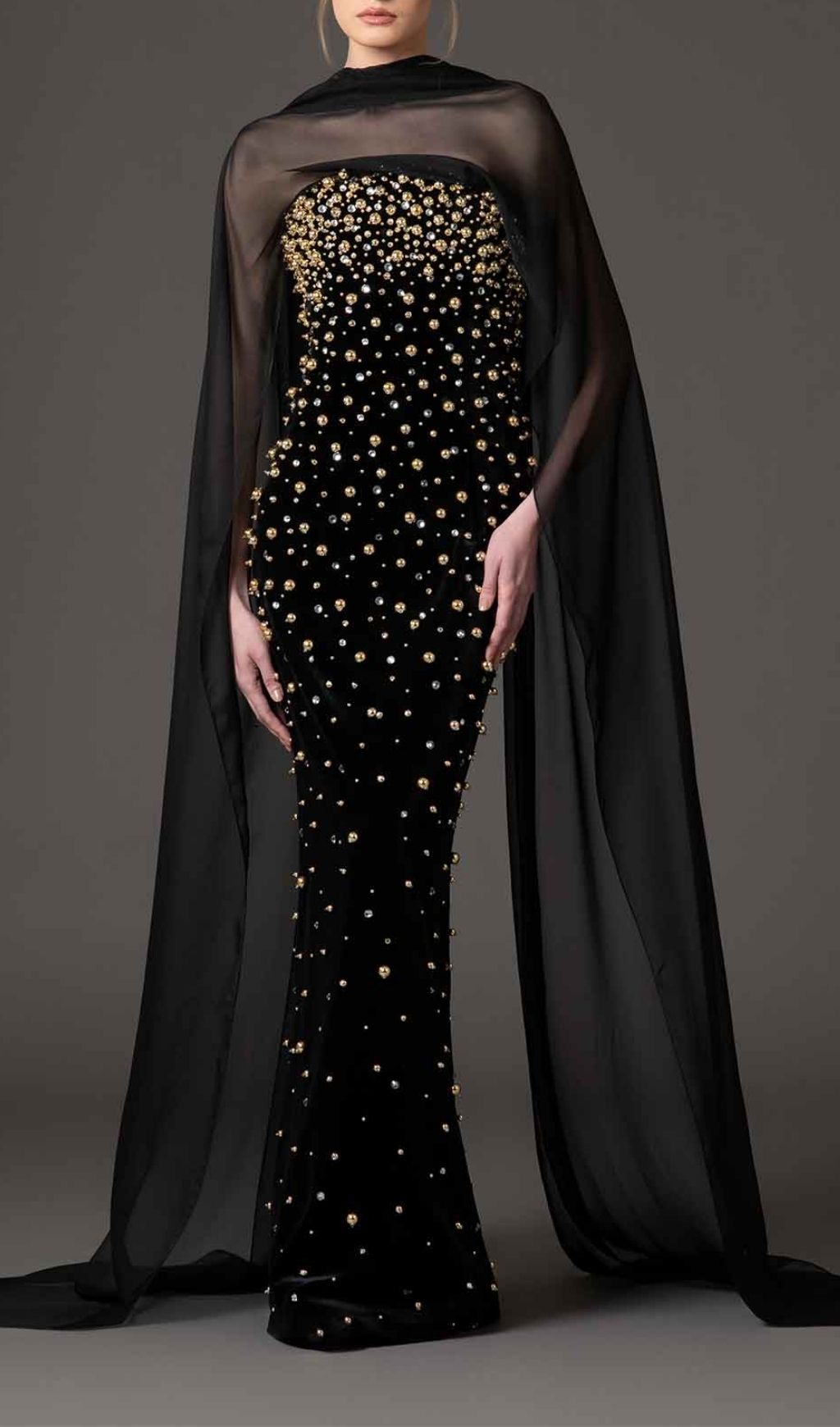 Embellished Bandage Maxi Dress With Scarf