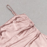 DUSTY ROSE SPAGHETTI STRAPS WRAP DRESS WITH SLIT