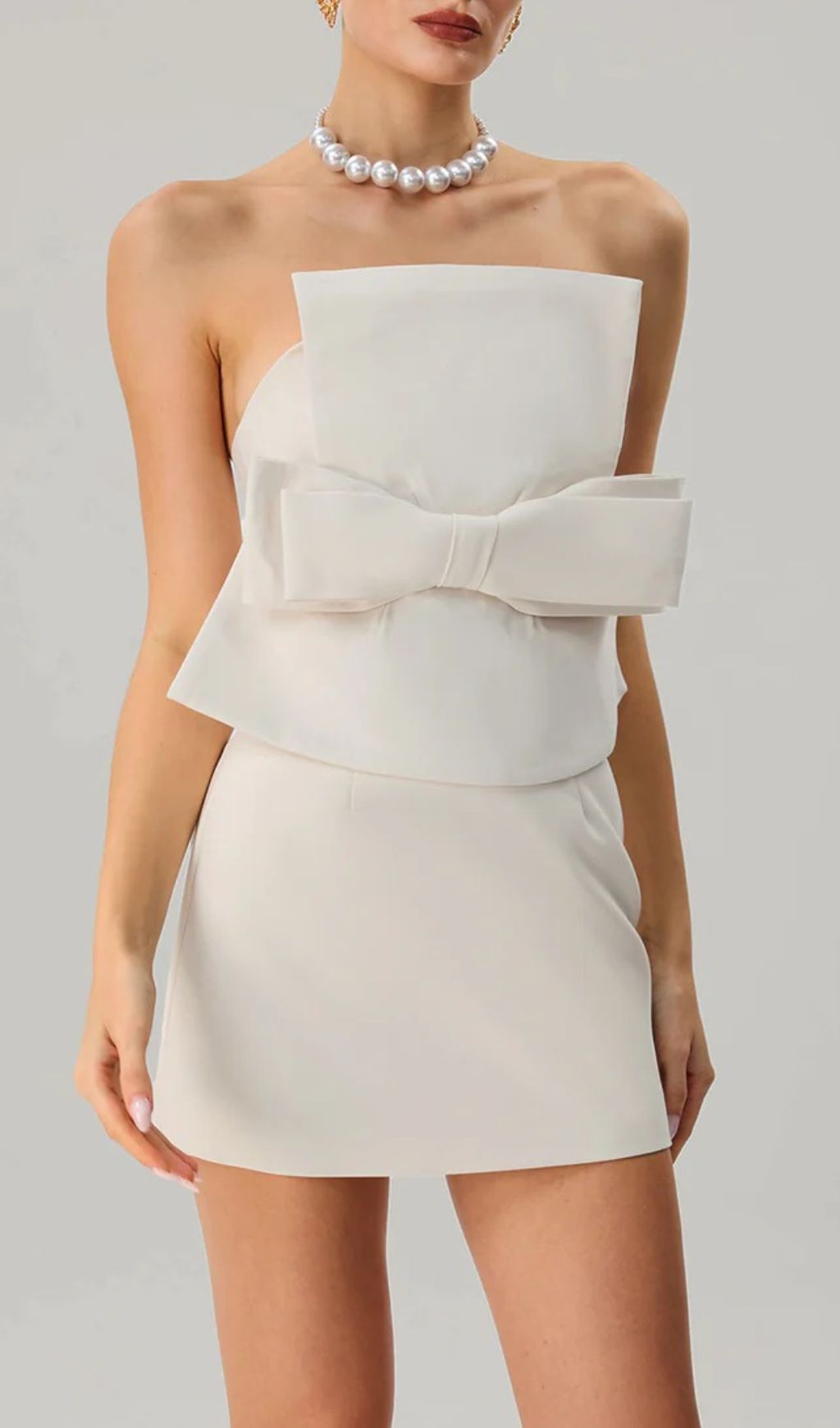 Krystallon Chic Strapless Bow Mini Dress - Elegant Party & Cocktail Attire