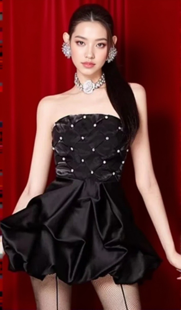 off-shoulder crystal embellished ruched mini dress