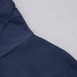 ONE SHOULDER DETAIL MIDI DRESS DARK BLUE