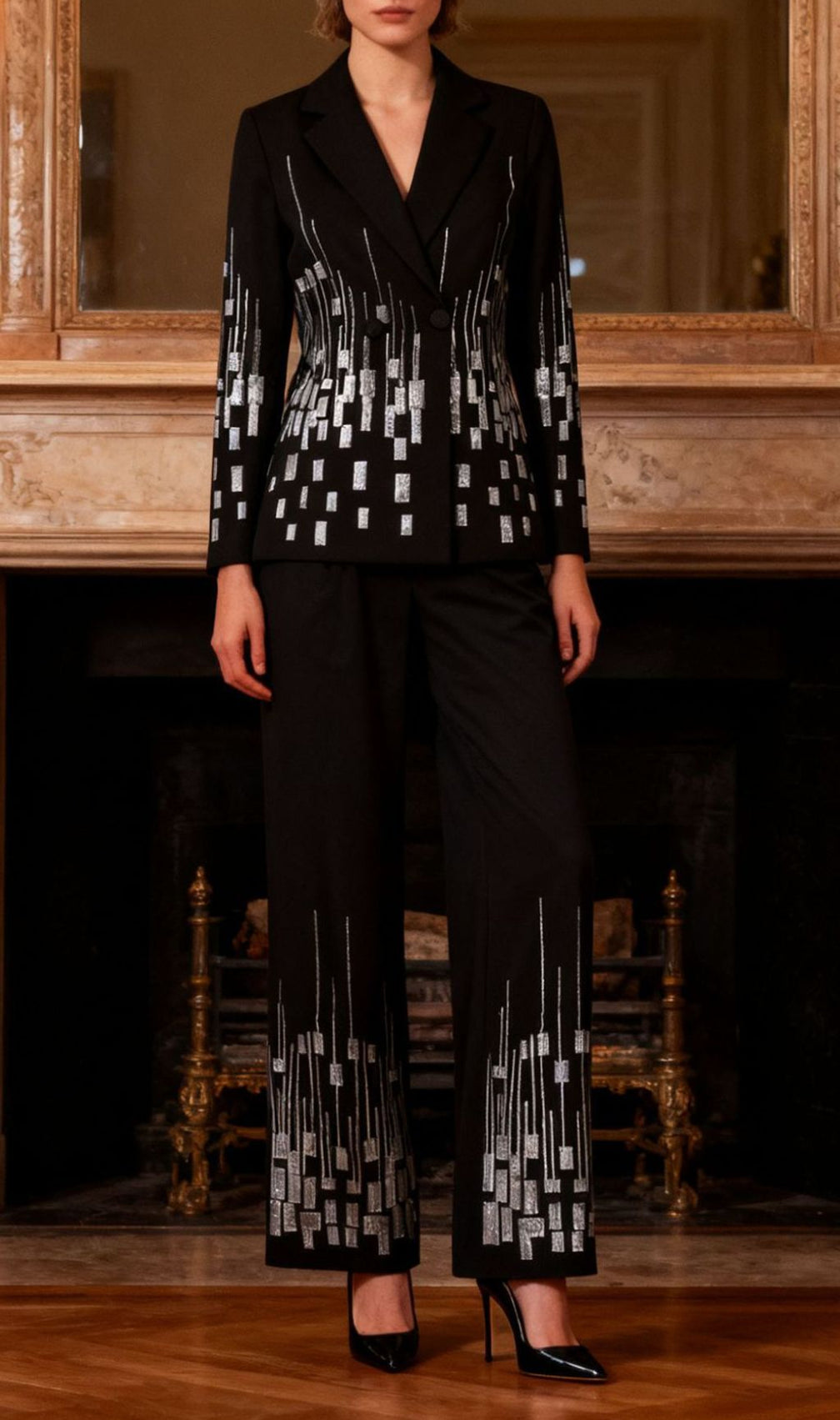 Idalis Glam Sequin Blazer & Pants Set - Women's Statement Suit