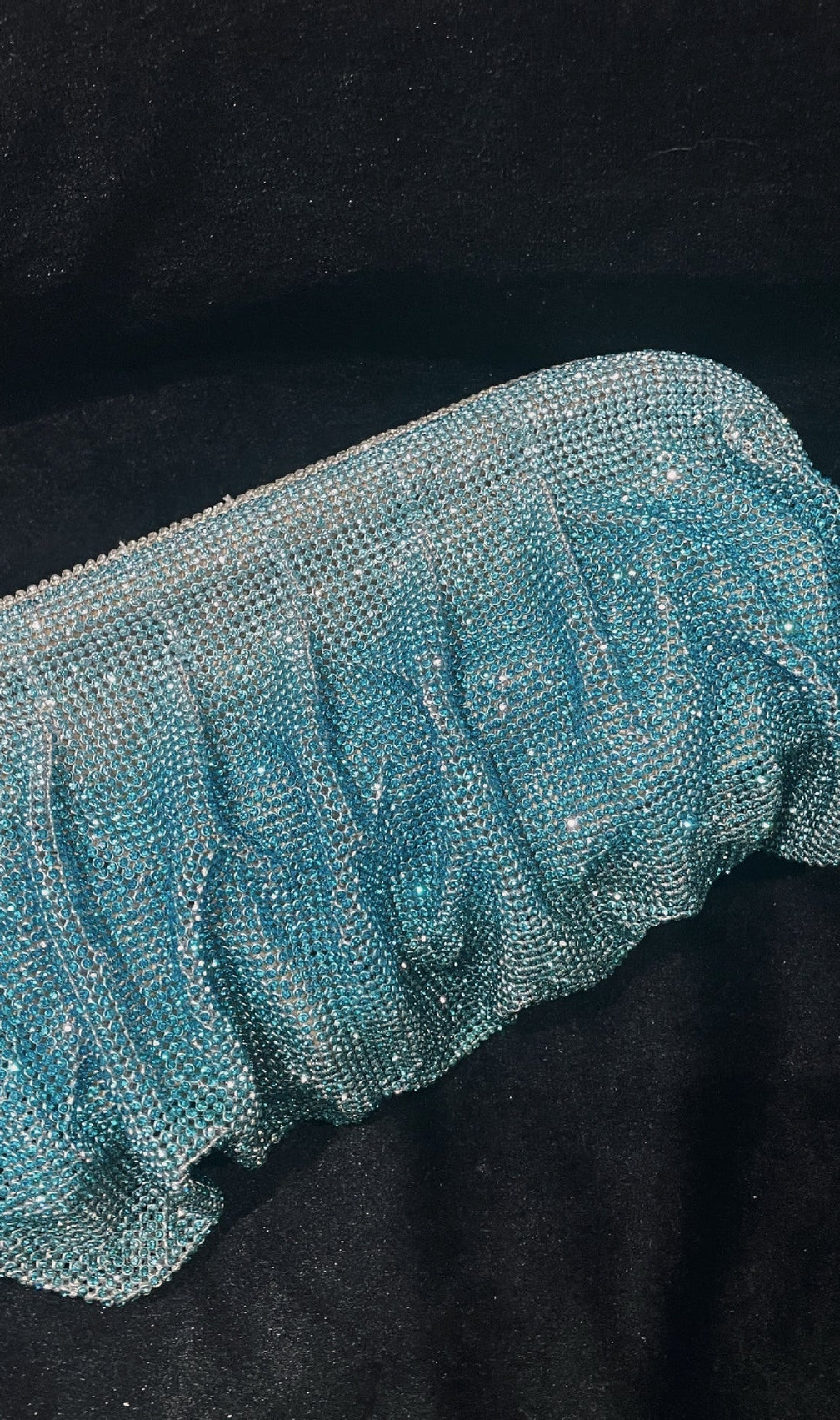 Ruched Crystal Clutch