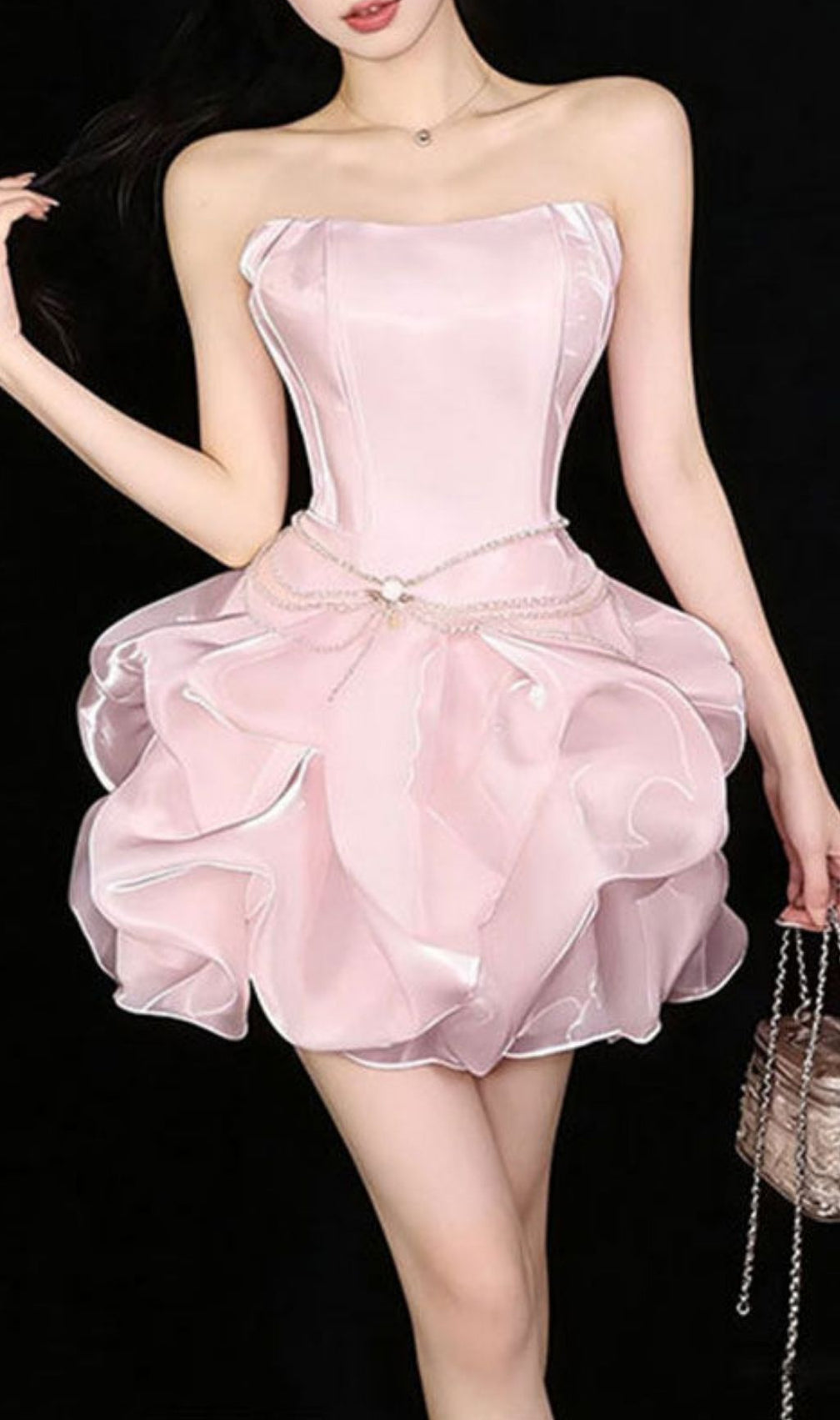 Krisalyn Pink Strapless Mini Dress