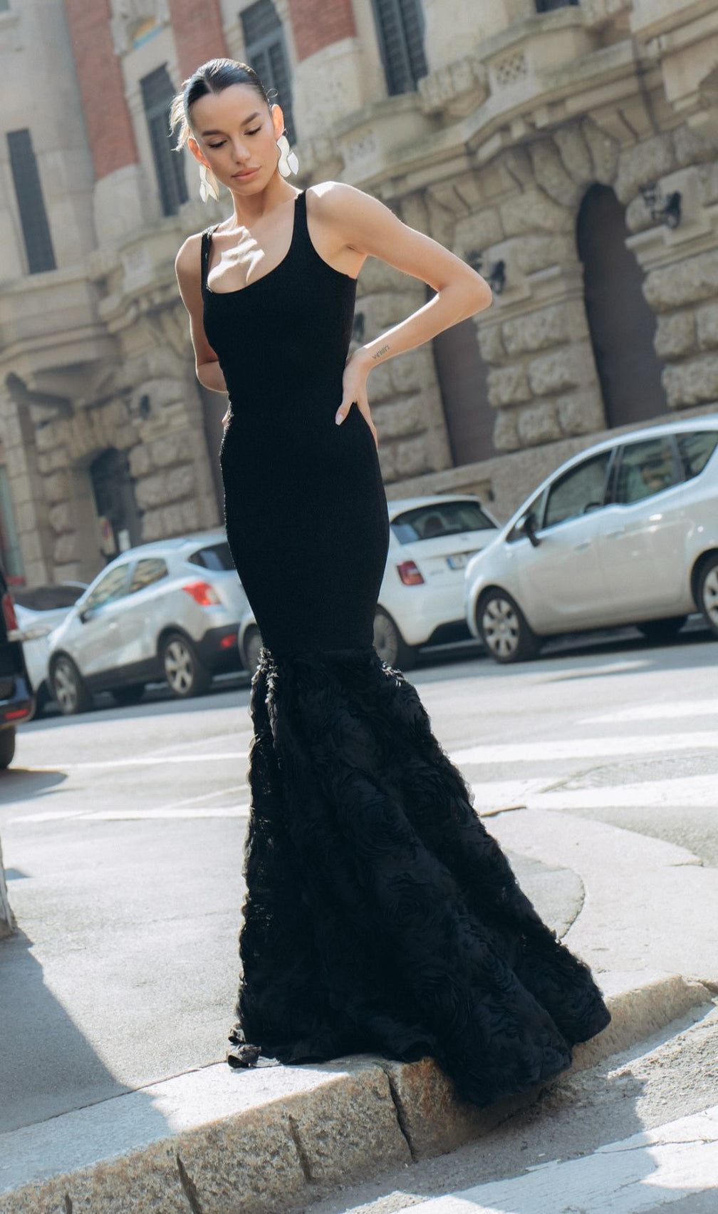 Gowan Black Strappy Flower Maxi Dress