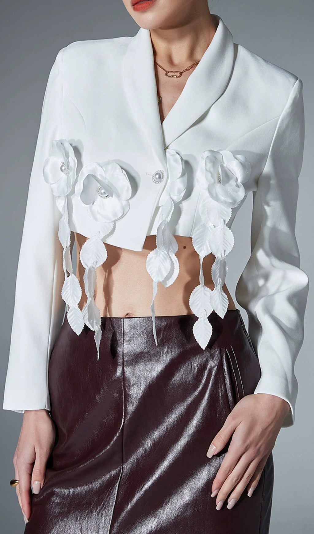Evert White Flower Blazer