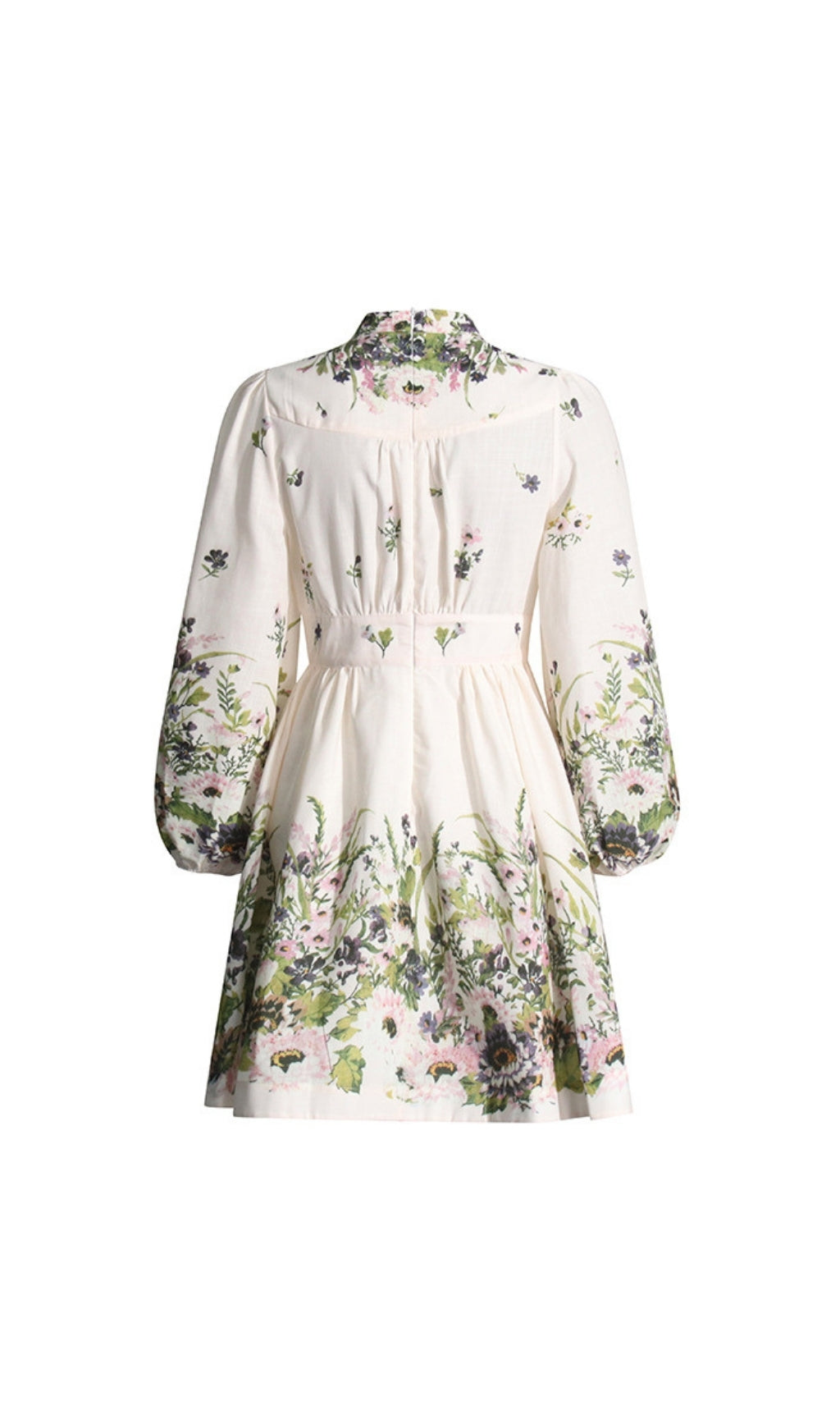Edaline Floral Printed Long Sleeve Mini Dress