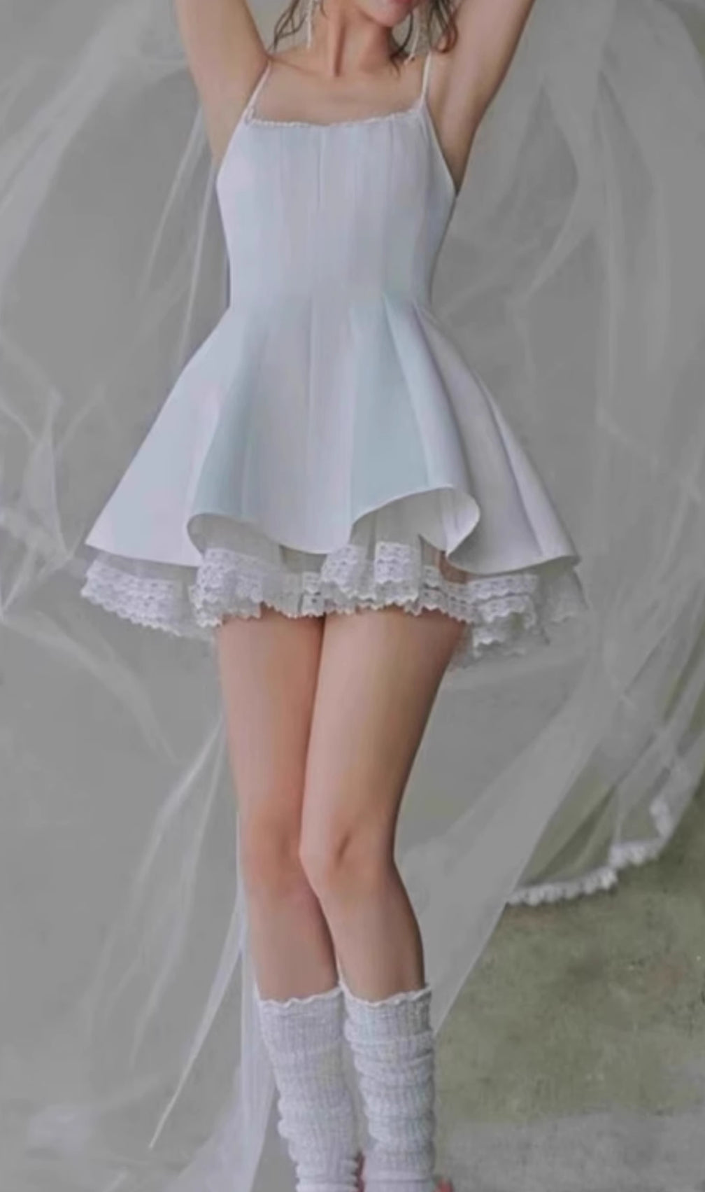 Fennella White Strappy Lace Mini Dress