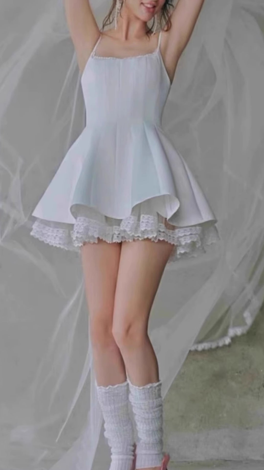 Fennella White Strappy Lace Mini Dress