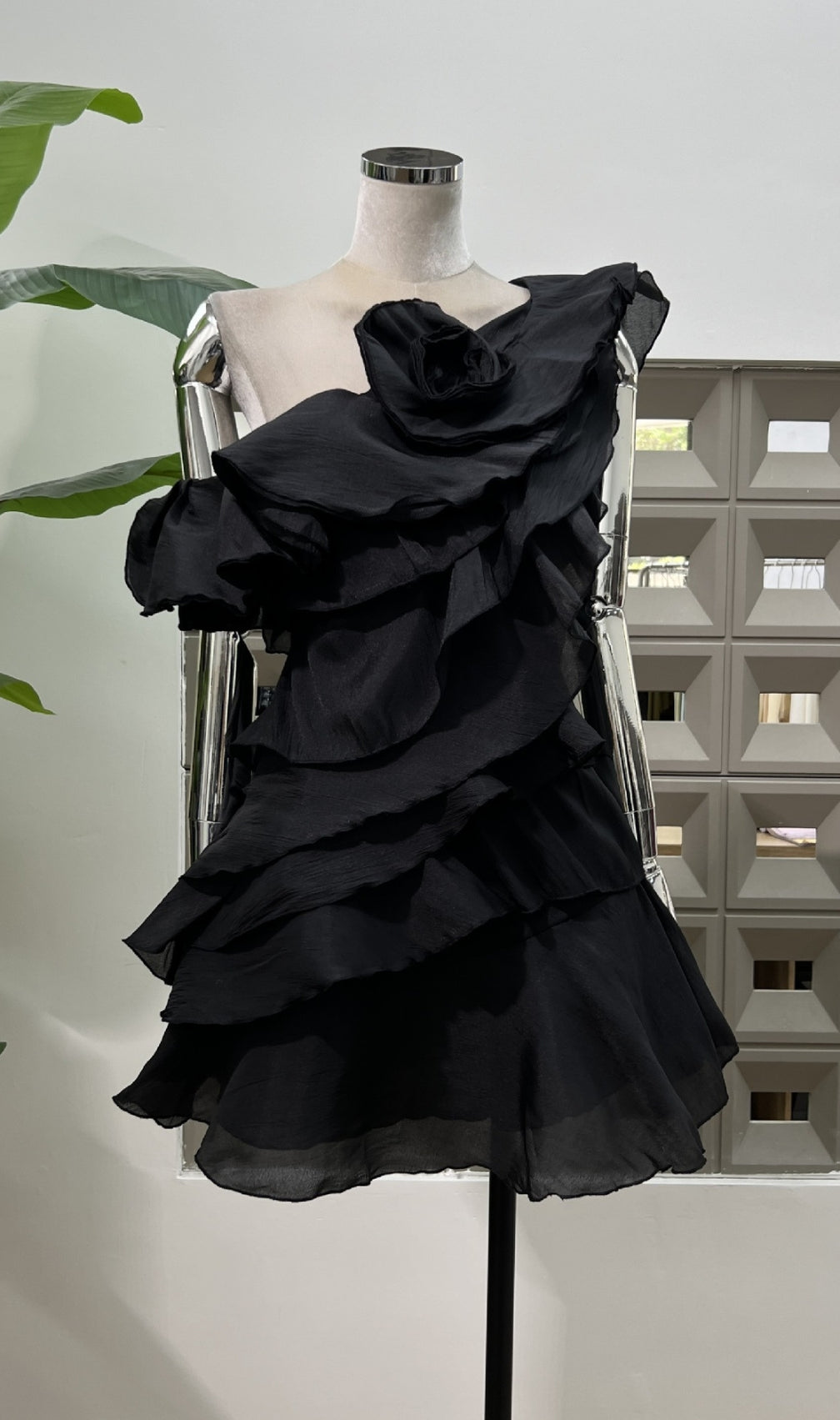 Erin Flower Ruffle Mini Dress