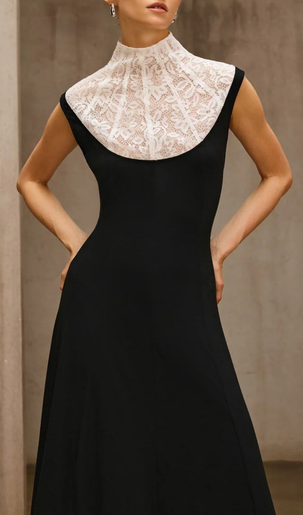 Sevionyx High Neck Lace Maxi Dress