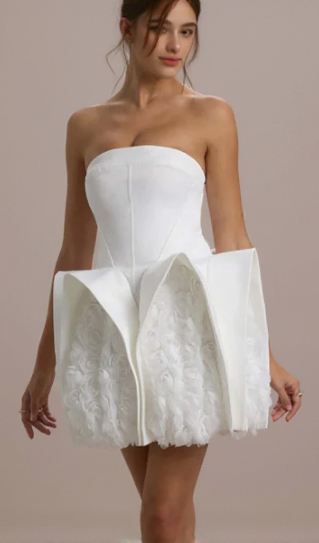 Calais Strapless Flower Mini Dress