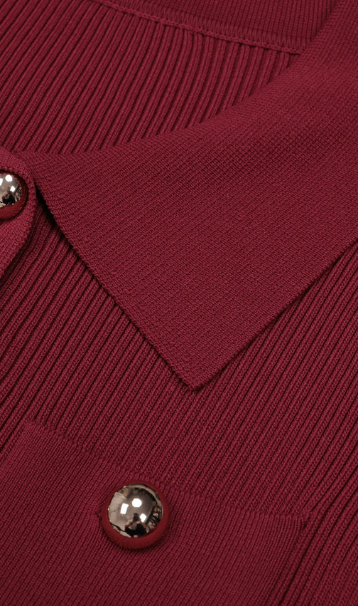 Jacek Elegant Ribbed Knit Midi Dress - Button-Front & Belted