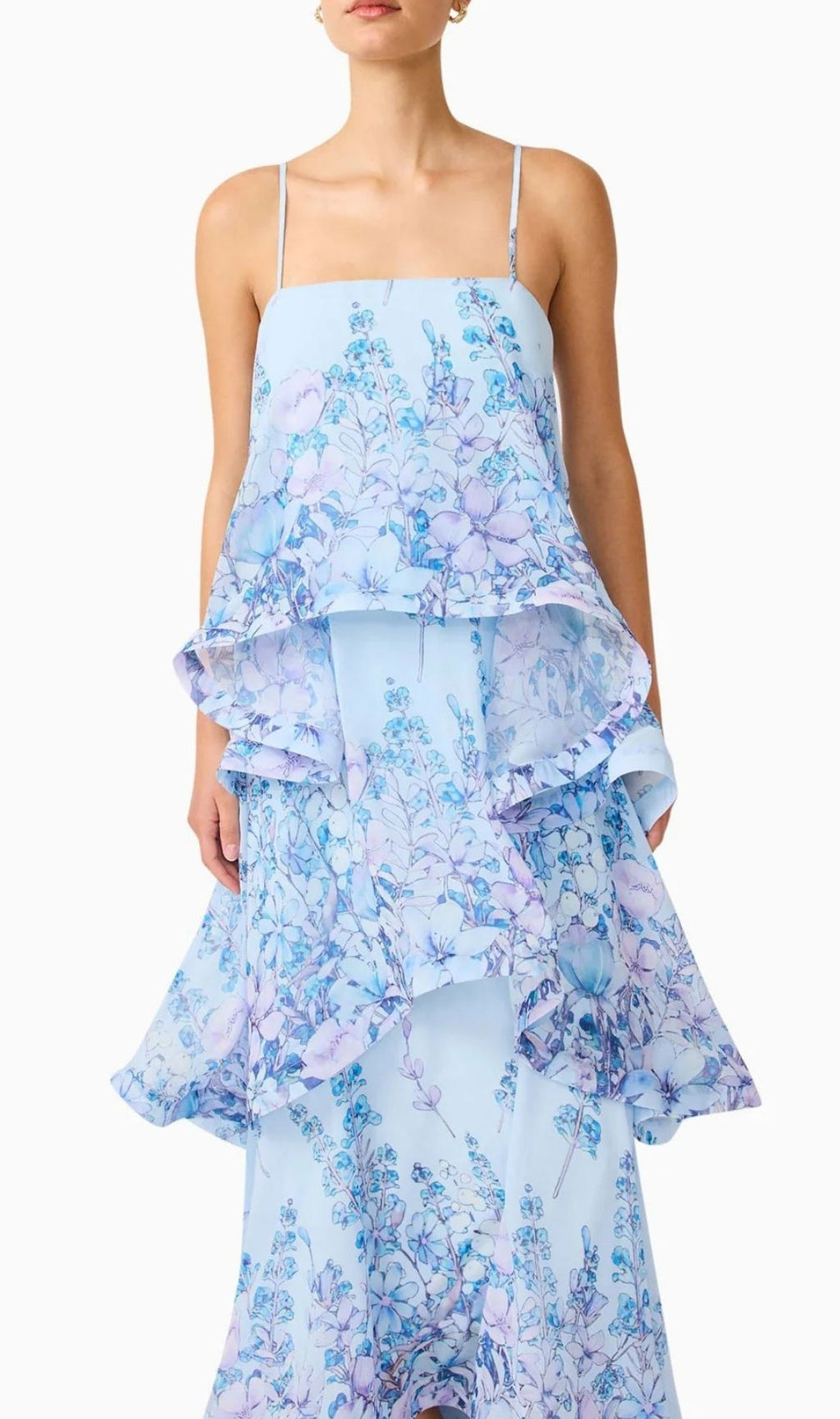 Lael Blue Floral Printed Maxi Dress