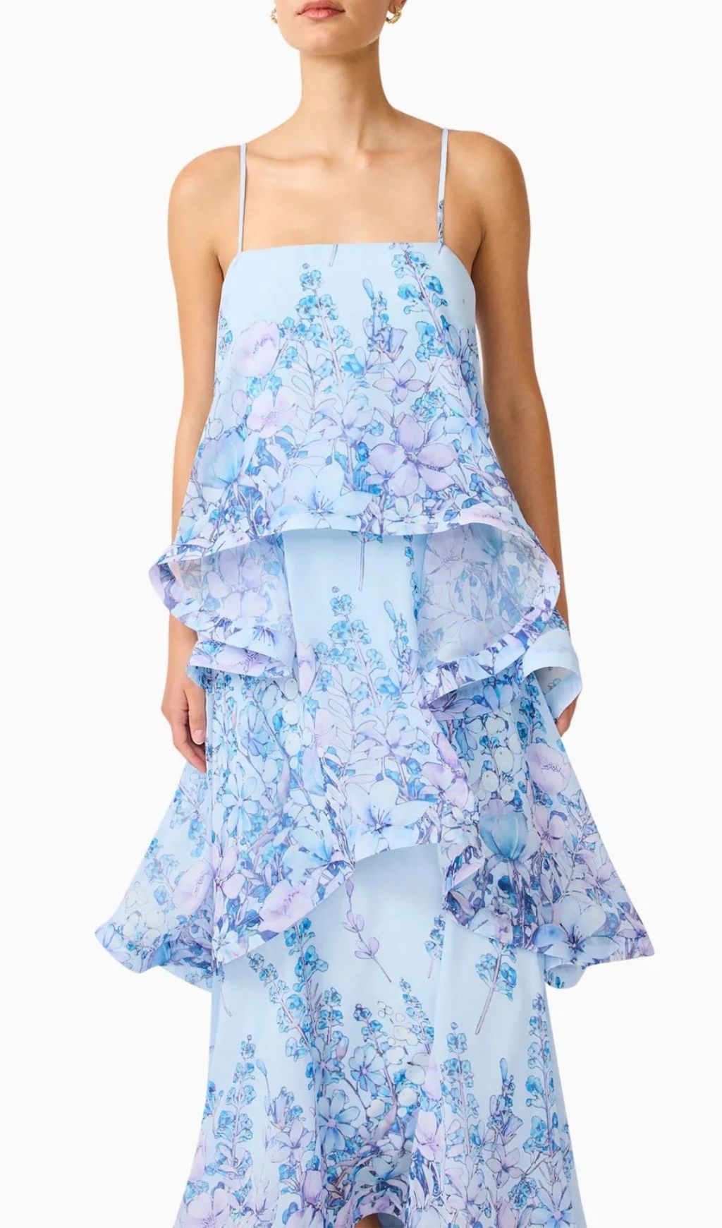 Lael Blue Floral Printed Maxi Dress