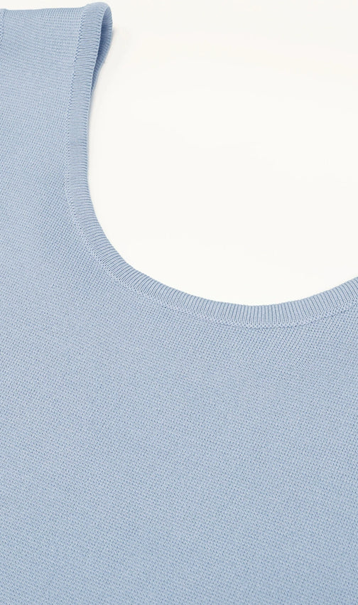 Kilikina Light Blue Sleeveless Diamante Knit Midi Dress