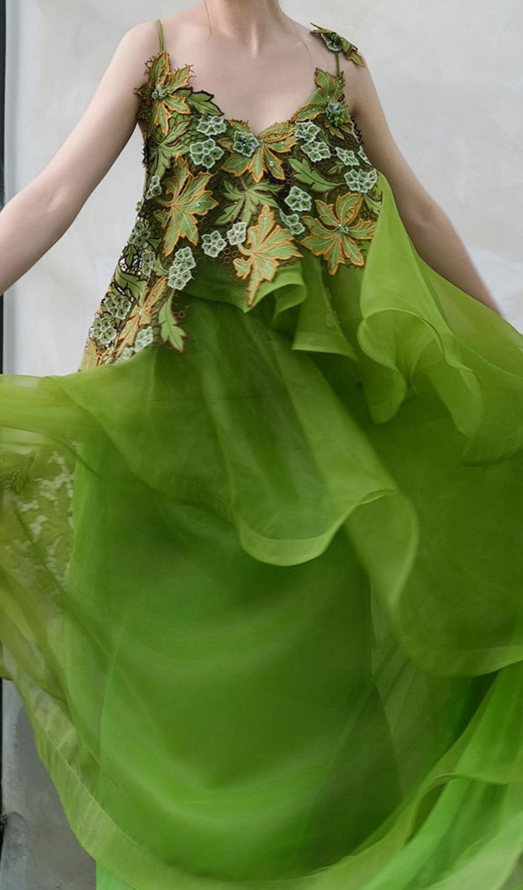 Kenda Enchanted Forest Embellished Green Maxi Gown