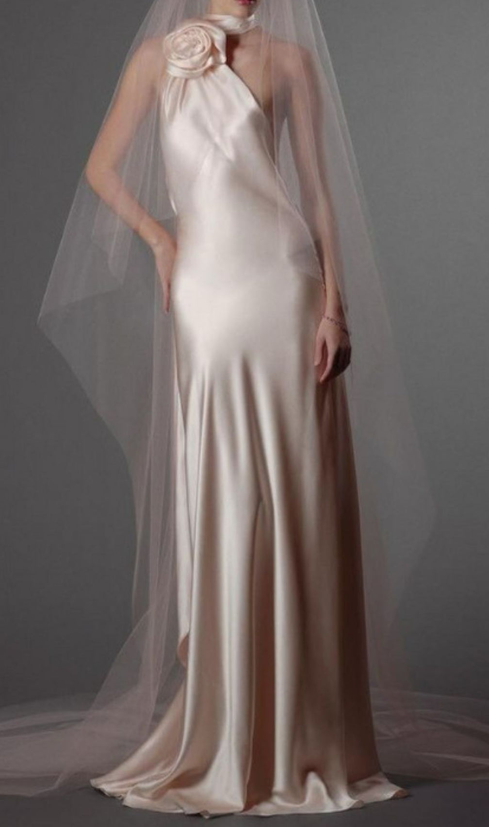 Carmelo Pink Flower Halter Maxi Dress