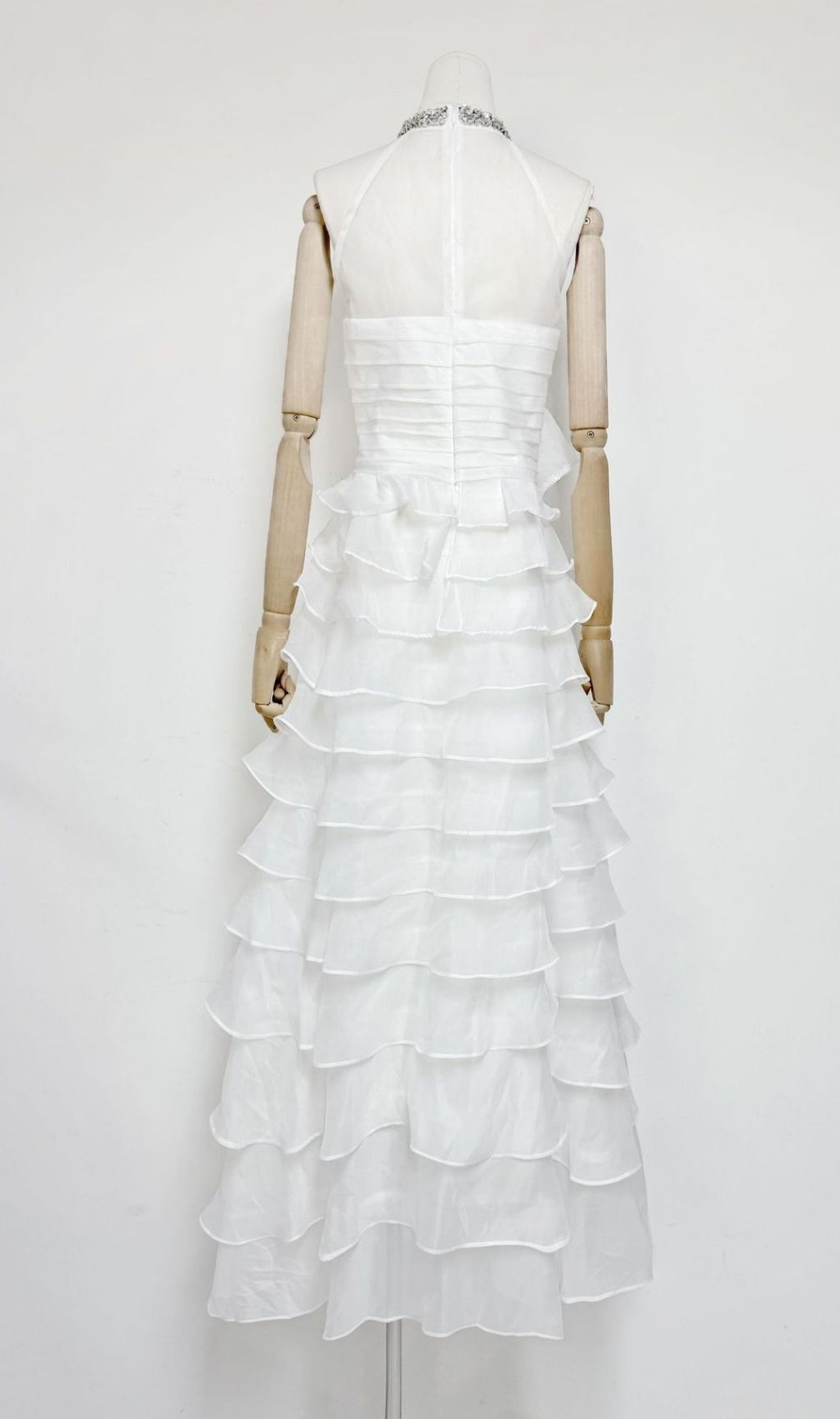 Karinda Diamante Halter Ruffled Maxi Gown - Show-Stopping Formal Dress