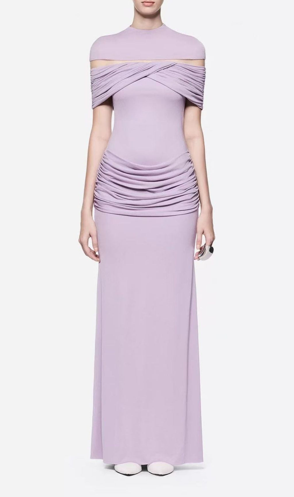 Karima Draped Off-Shoulder Ruched Maxi Dress - Flawless Fit & Effortless Elegance