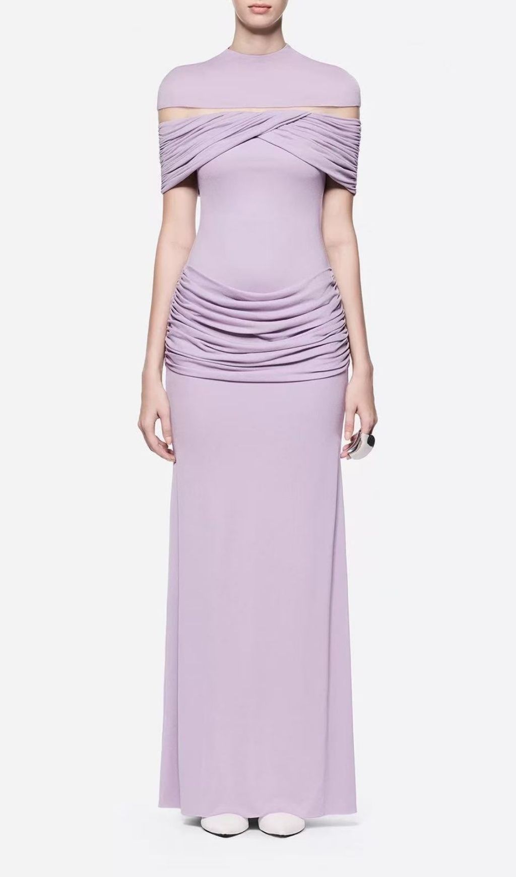 Karima Draped Off-Shoulder Ruched Maxi Dress - Flawless Fit & Effortless Elegance