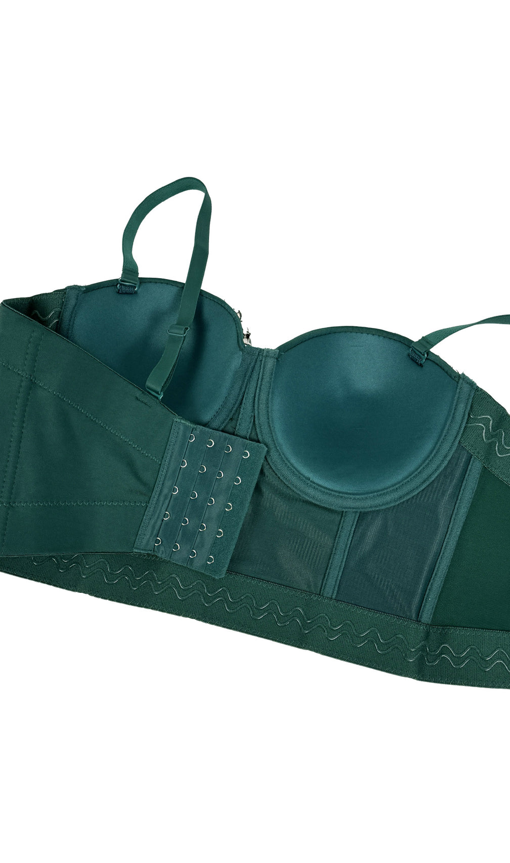 Jelena Emerald Green Diamante Bustier Crop Top