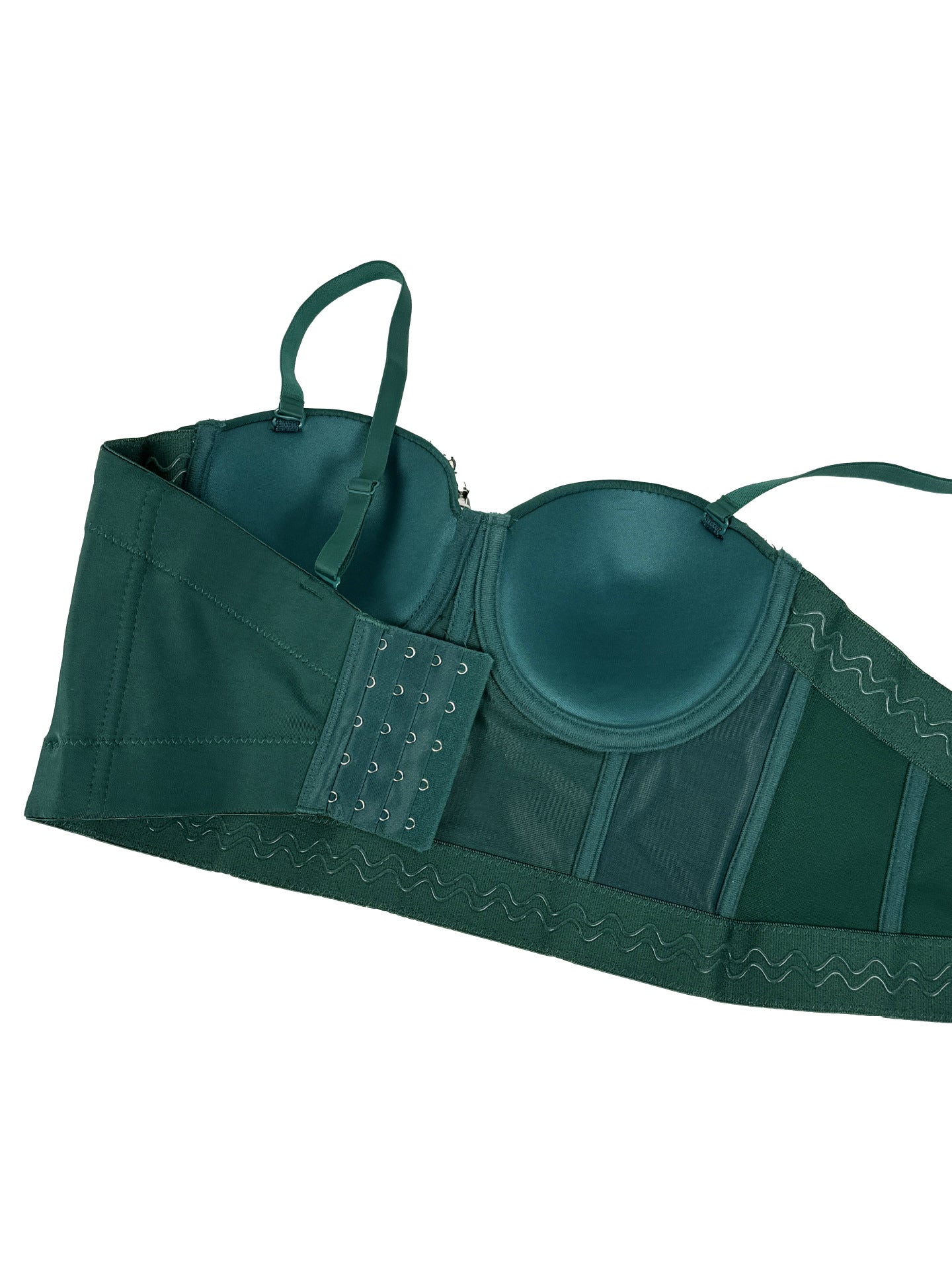 Jelena Emerald Green Diamante Bustier Crop Top