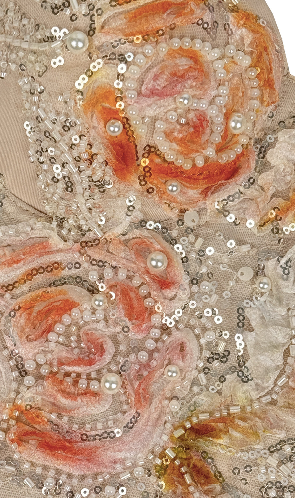 Hazina Floral Sequin & Pearl Embroidered Bustier Crop Top - Dazzling Party & Festival Glam