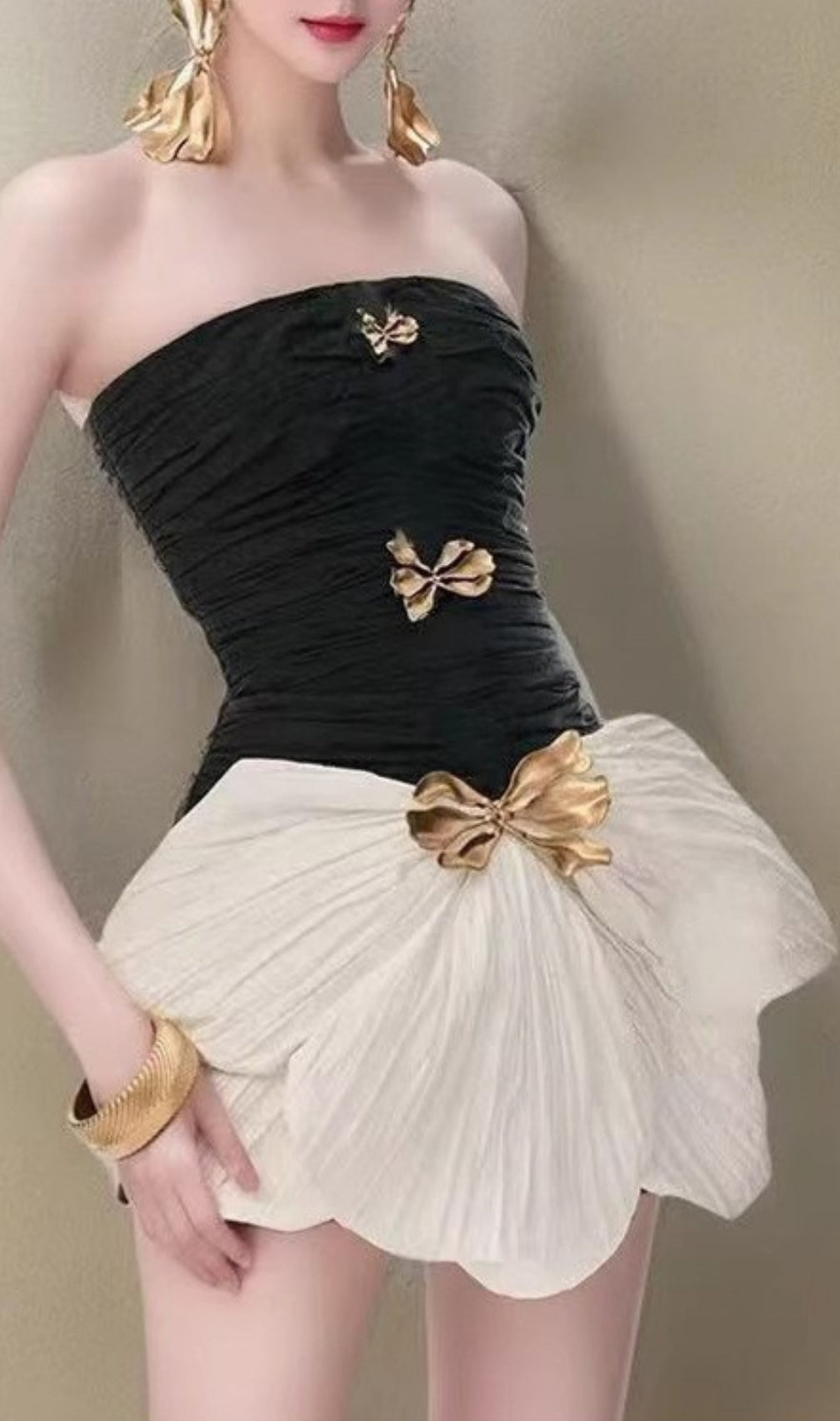 Channah Strapless Ruched Mini Dress