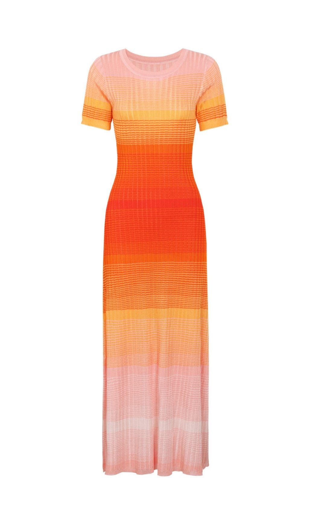 Kianna Sunset Ombre Knit Maxi Dress | Short Sleeve & Effortless Chic
