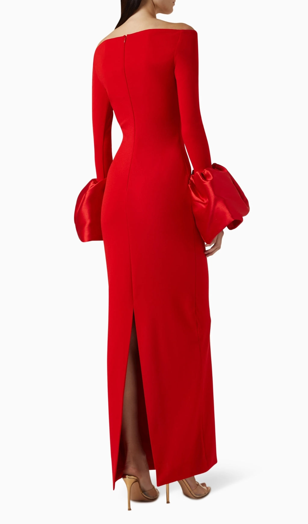Chelsi Red Long Sleeve Maxi Dress