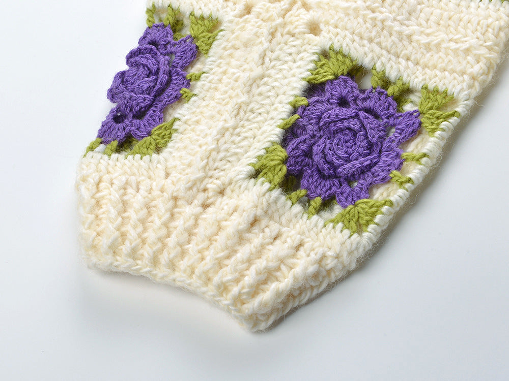 Hilario Flower Knit Cardigan