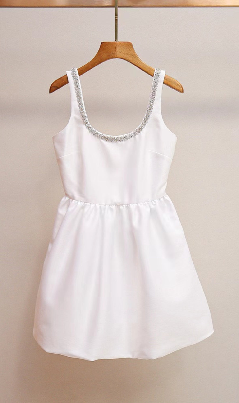 Brodie White Diamante Mini Dress