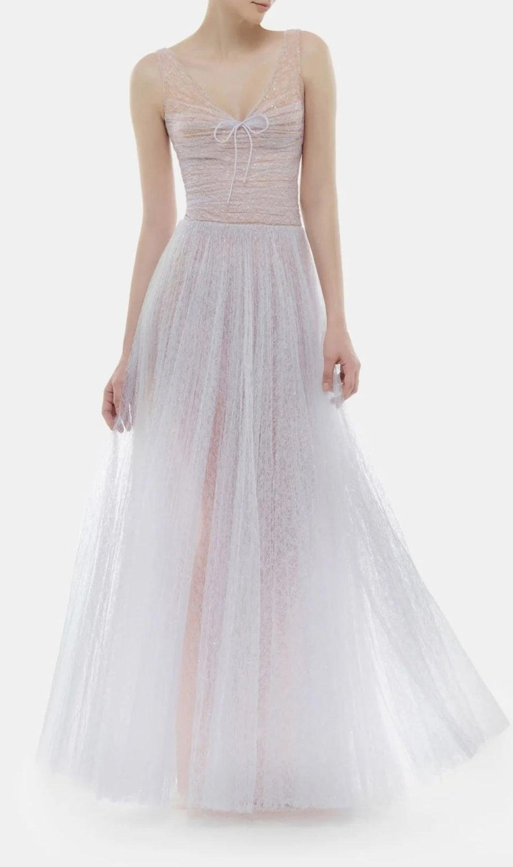 Josie Ethereal Lavender Sparkle Maxi Gown - V-Neck Tulle Dress