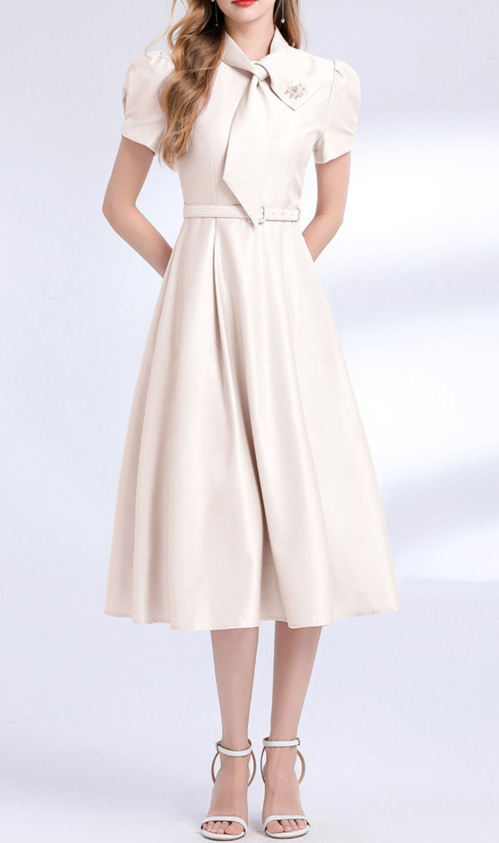 Funa Bow Tie Midi Dress