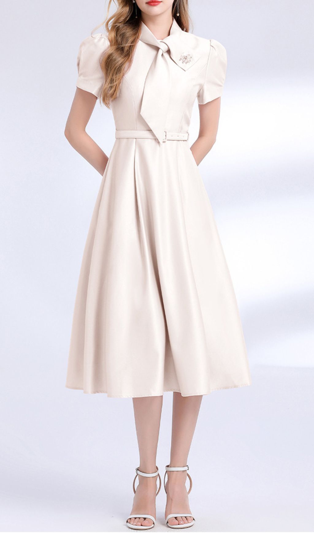 Funa Bow Tie Midi Dress