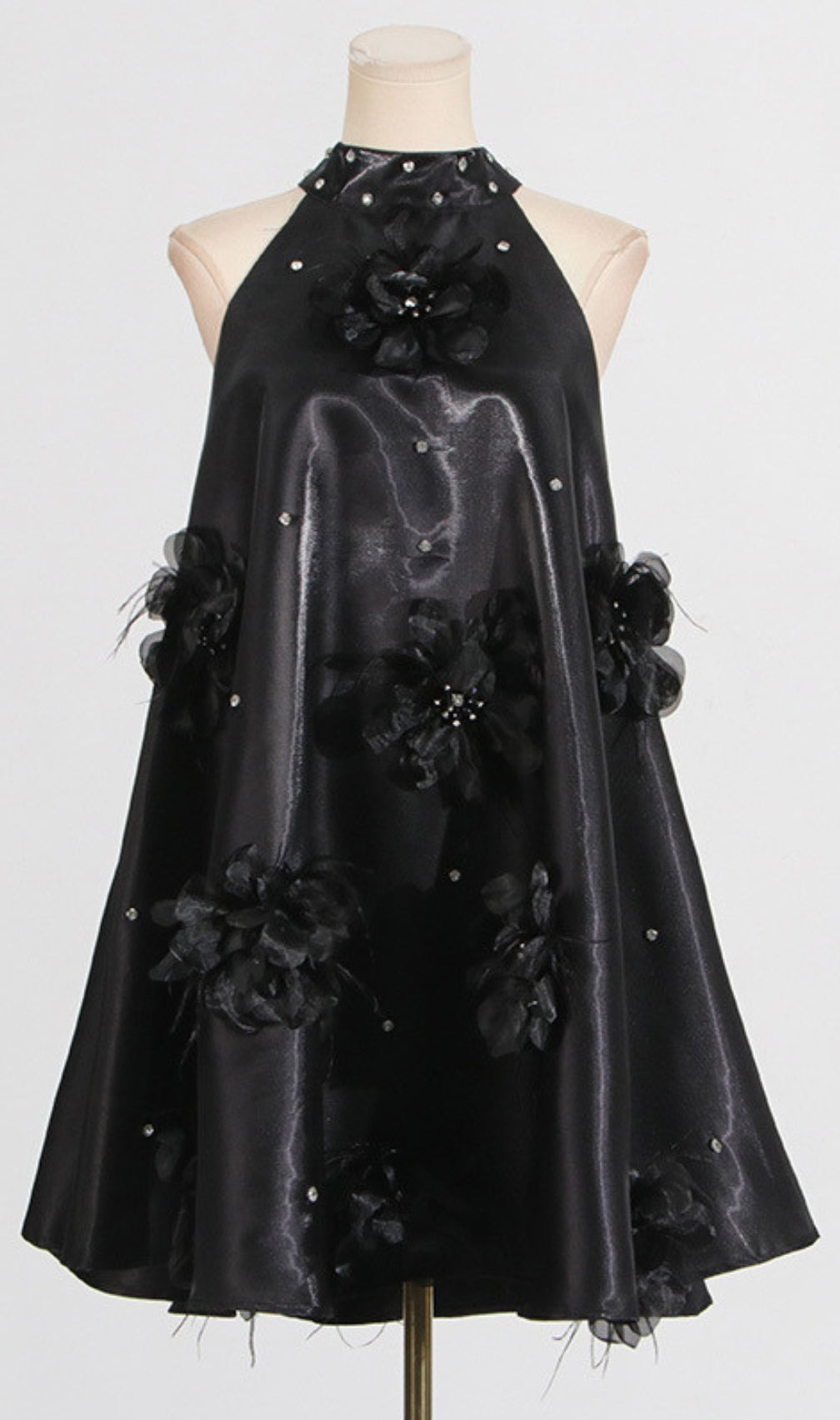 Dusty Halter Flower Mini Dress