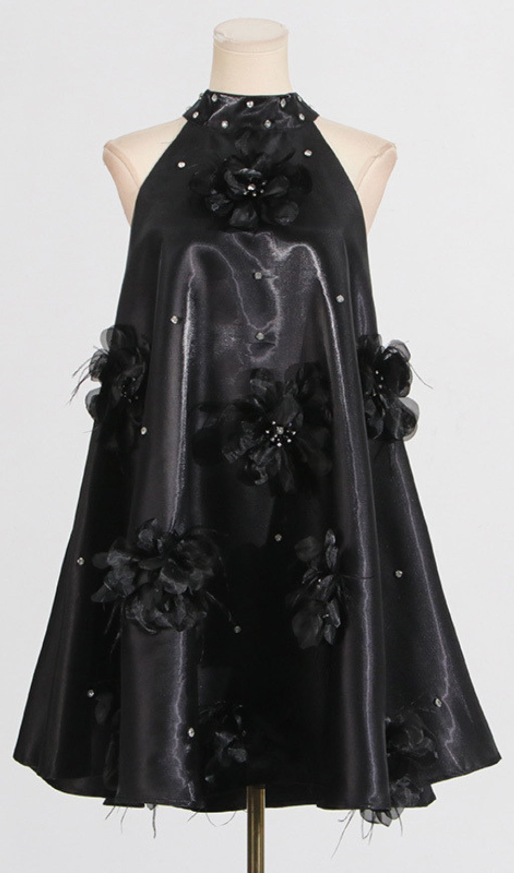 Dusty Halter Flower Mini Dress