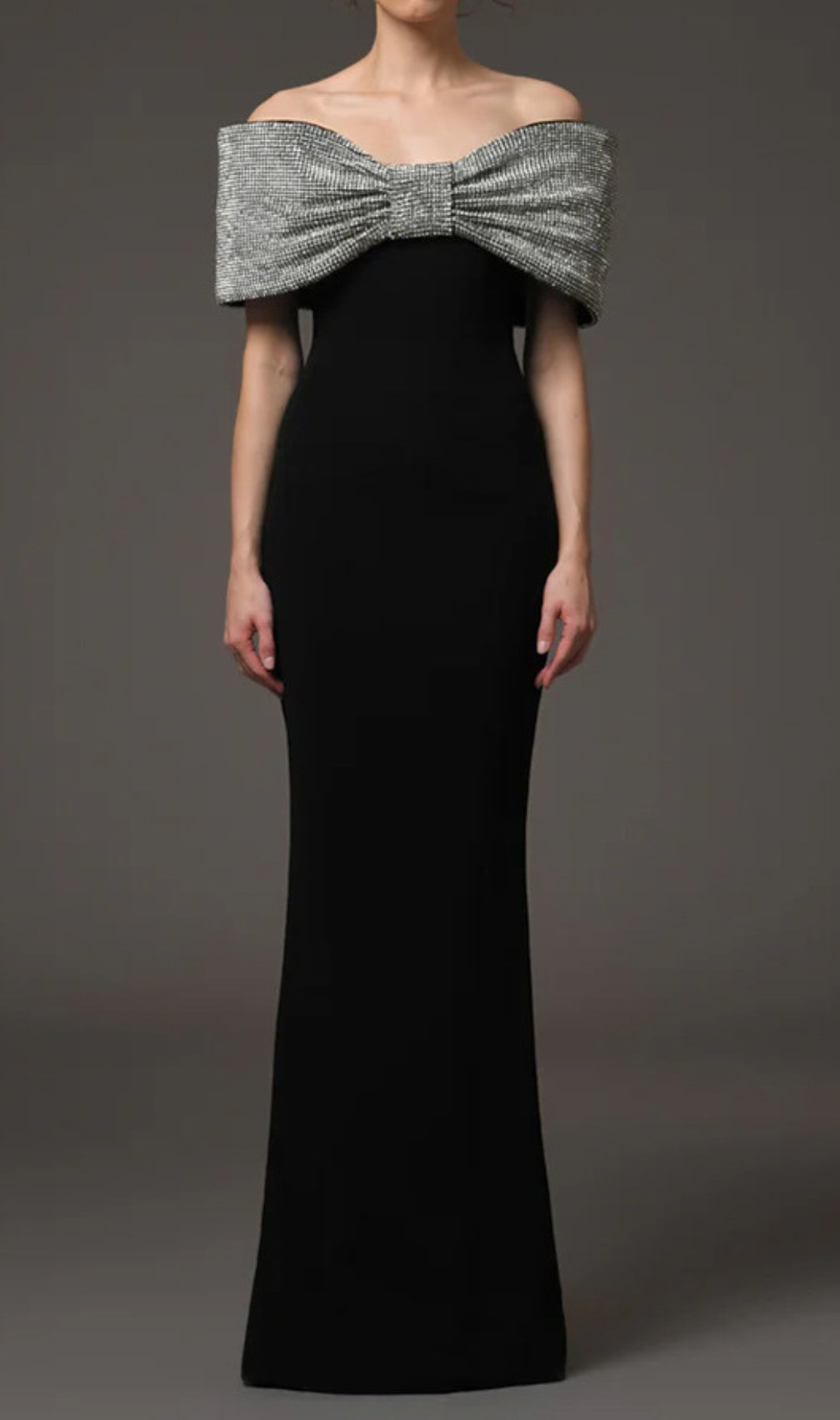 Dosia Black Bow Diamond Maxi Dress