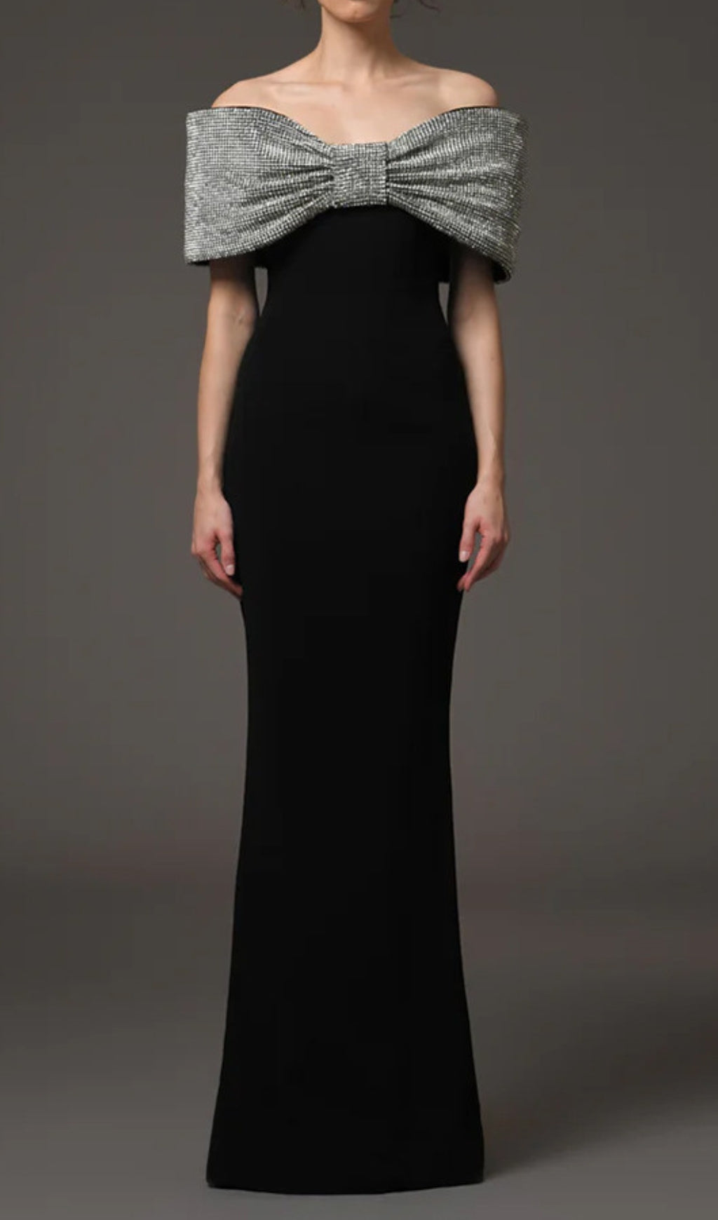 Dosia Black Bow Diamond Maxi Dress