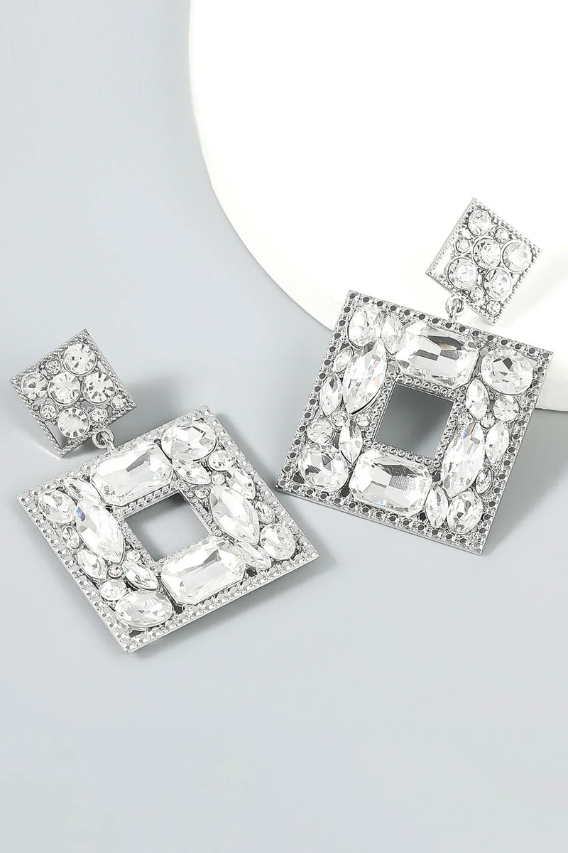 Annelise Square Crystal Diamond Earrings