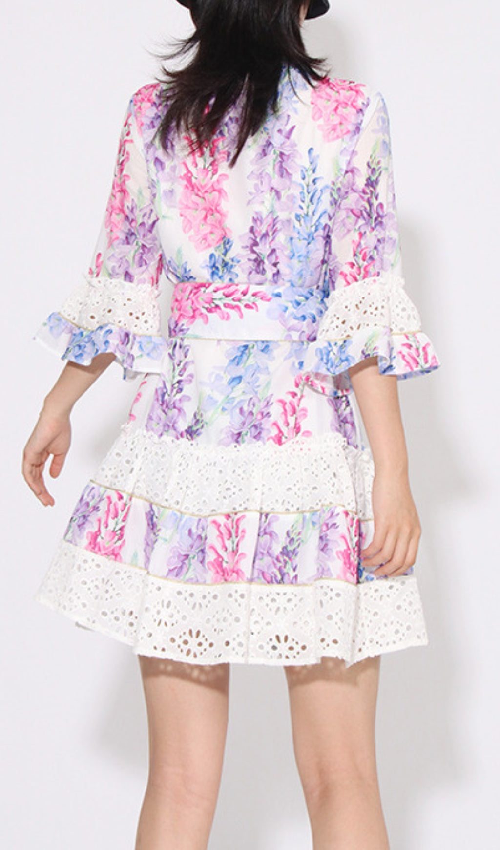 Erast Printed Embroidery Mini Dress