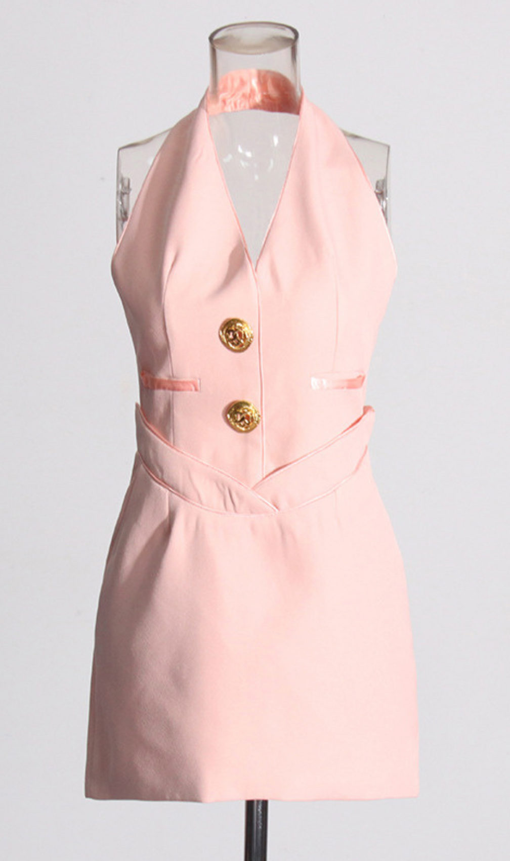 Gwydion Halter Button Mini Dress