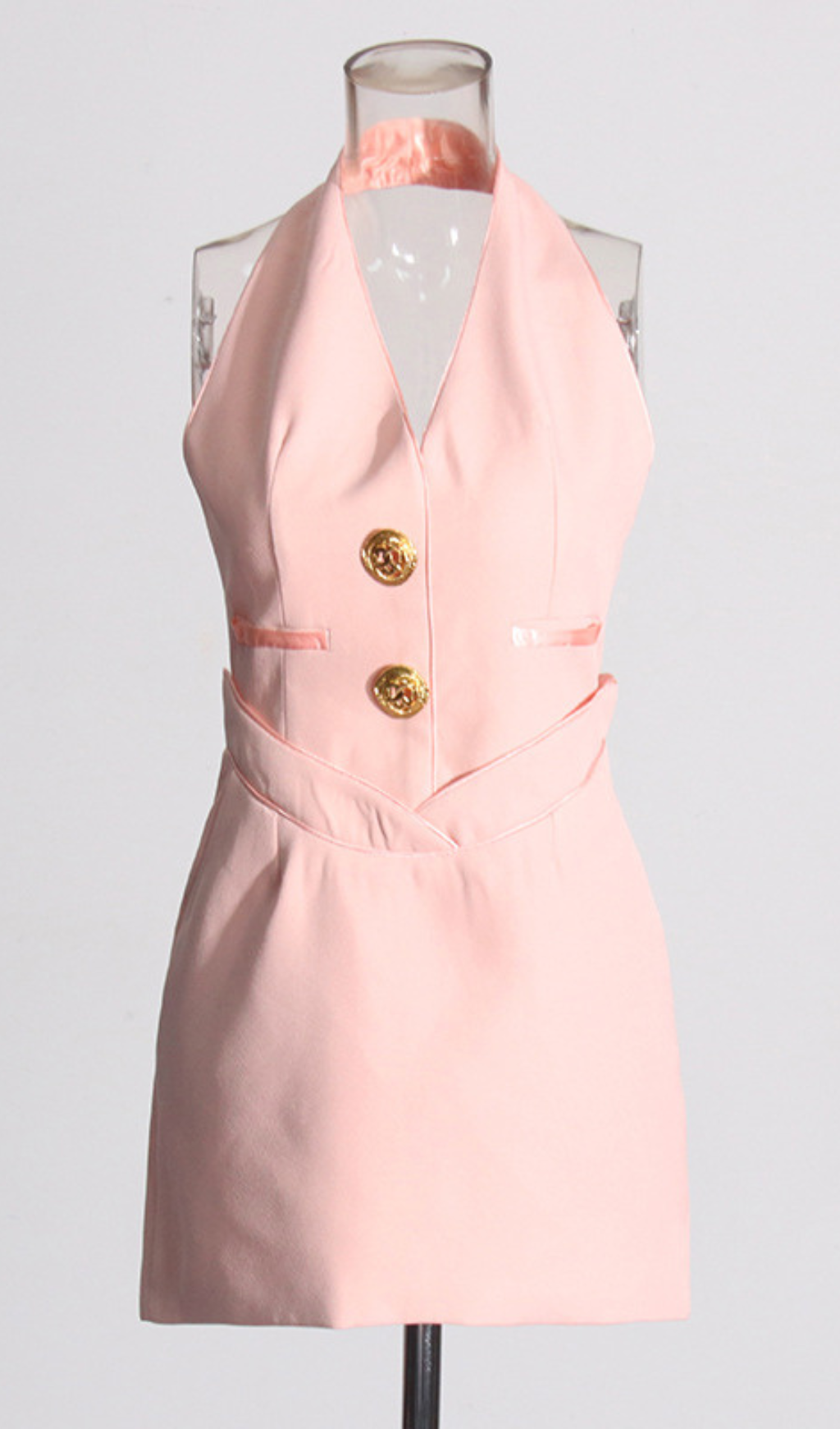 Gwydion Halter Button Mini Dress