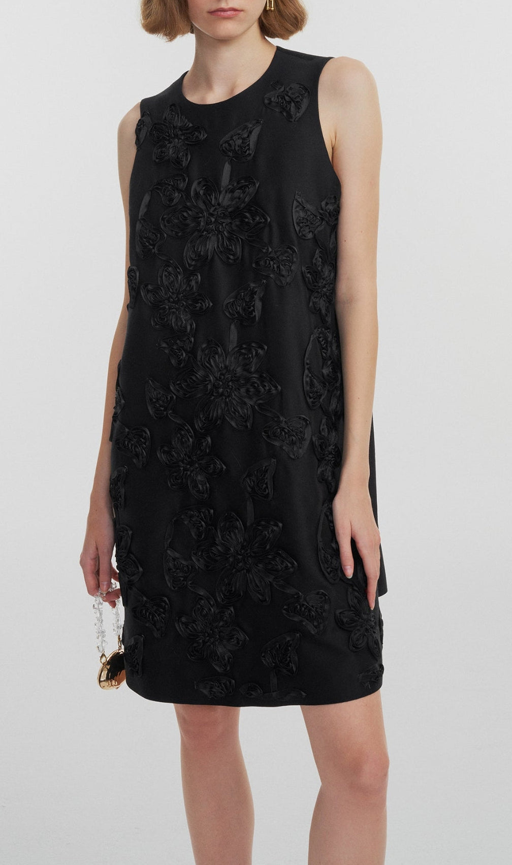 Anona Flower Embroidered Mini Dress