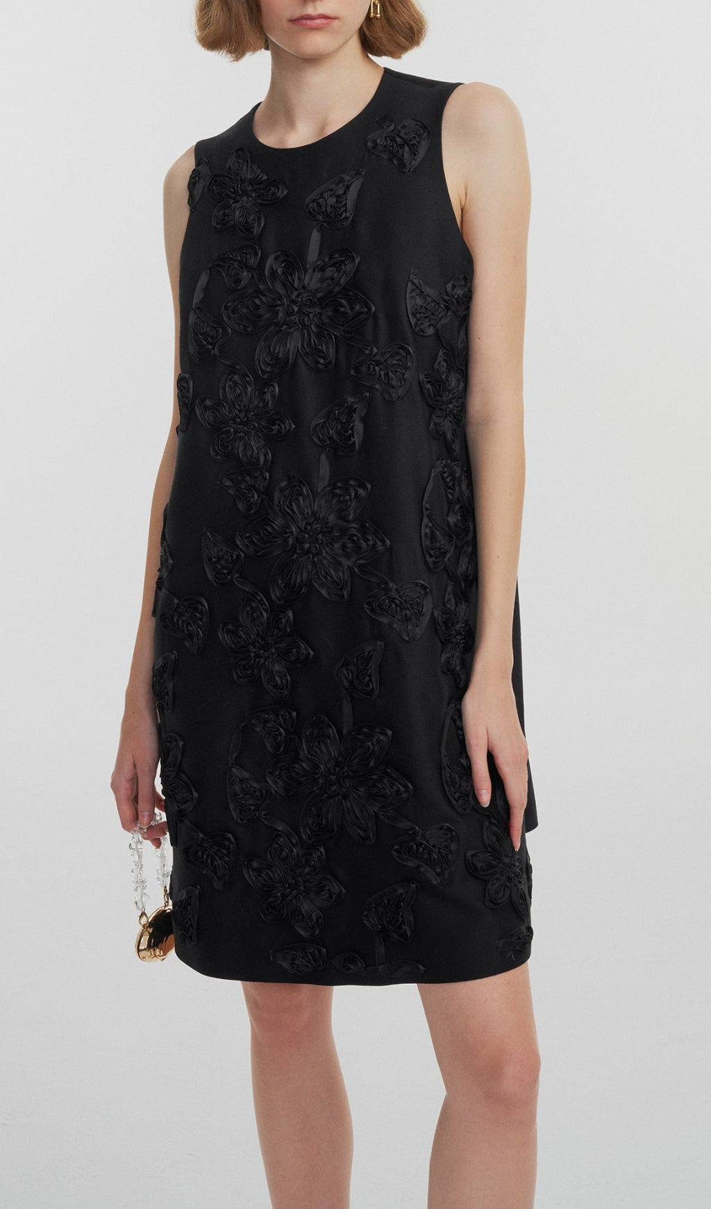 Anona Flower Embroidered Mini Dress